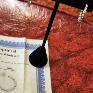 VS-2,Color I. COSTCO .6 CARAT WG DIAMOND HOOP EARRINGS w/CERT.of AUTHENTICITY